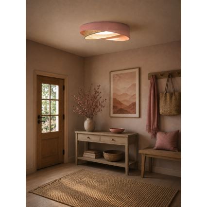 BRILAGI - LED Диммируемый потолочный светильник VELVET TWIST LED/36W/230V 3000-6000K диаметр 65 см Wi-Fi Tuya Beacon розовый/бежевый + пульт дистанционного управления