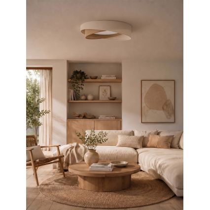 BRILAGI - Диммируемый LED потолочный светильник VELVET TWIST LED/36W/230V 3000-6000K диам. 65 см Wi-Fi Tuya Beacon кремовый/бежевый + пульт дистанционного управления