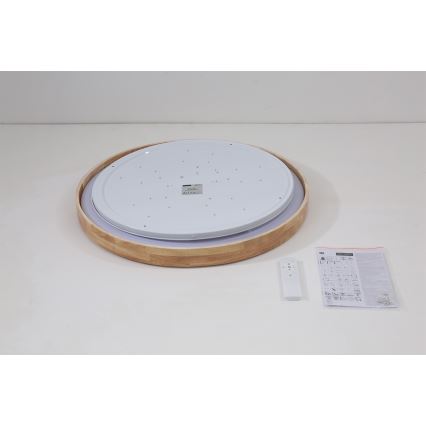 Brilagi - LED диммируемый потолочный светильник WOODROUND LED/40W/230V 3000-6000K диаметр 60 см деревянный CRI 90 + дистанционное управление