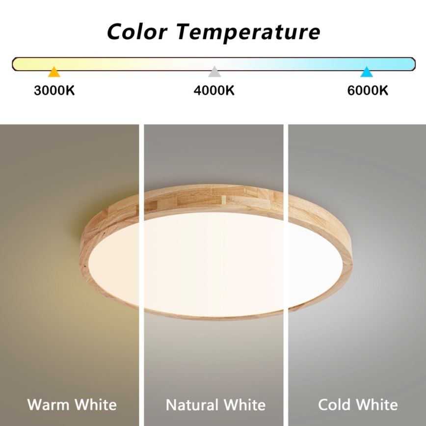 BRILAGI - Диммируемый потолочный светильник WOODLINE LED/72W/230V 3000-6000K, дуб, диаметр 60 см + дистанционный пульт
