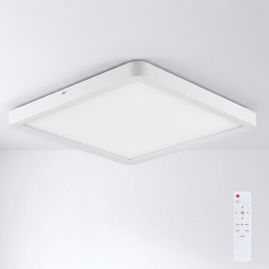 Brilagi - Диммируемый светодиодный потолочный светильник ESTELA SQUARE LED/36W/230V 3000-6500K 31x31 см белый + пульт дистанционного управления
