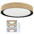 Brilagi - Диммируемый потолочный светильник COCI LED/48W/230V 3000-6500K Ø 39 см декор под дерево/чёрный + пульт ДУ