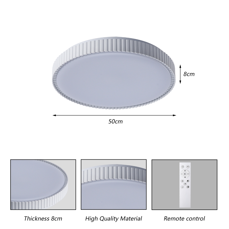 Brilagi - LED диммируемый потолочный светильник CORVO LED/72W/230V 3000-6000K белый диаметр 50 см + дистанционное управление