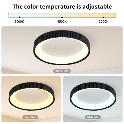 Brilagi - Диммируемый потолочный светильник FALCON MODERN LED/54W/230V 3000-6500K Ø 60 см черный + пульт дистанционного управления