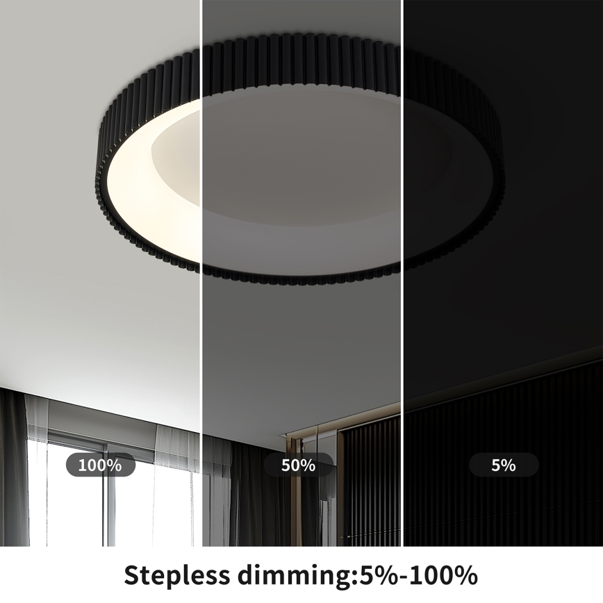 Brilagi - Диммируемый потолочный светильник FALCON MODERN LED/54W/230V 3000-6500K Ø 60 см черный + пульт дистанционного управления