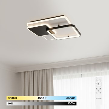 Brilagi - Диммируемый потолочный светильник FLARE LED/64W/230V 3000-6000K 45x45 cm белый/чёрный + пульт дистанционного управления