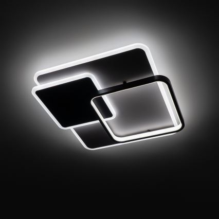Brilagi - Диммируемый потолочный светильник FLARE LED/64W/230V 3000-6000K 45x45 cm белый/чёрный + пульт дистанционного управления