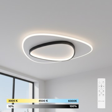 Brilagi - Диммируемый потолочный светильник FLARE LED/70 Вт/230 В 3000–6000 К 55×55 см белый/черный + дистанционное управление