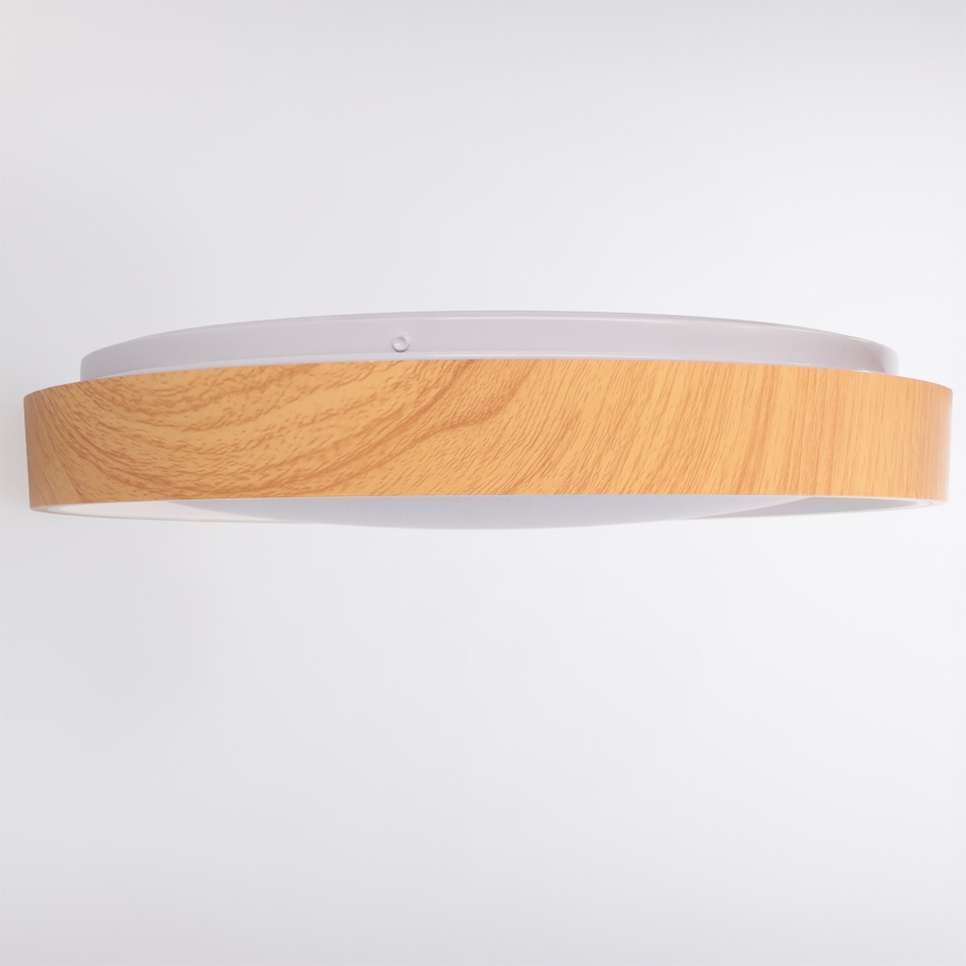 Brilagi - диммируемый потолочный светильник FLOCO LED/48W/230V, диаметр 40 см, декор под дерево/белый + пульт дистанционного управления