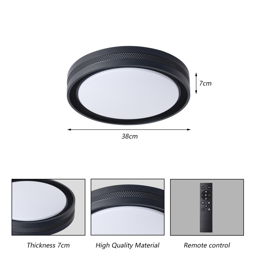 Brilagi - LED диммируемый потолочный светильник KREON LED/54W/230V 3000–6000K, белый, диаметр 38 см, с дистанционным управлением