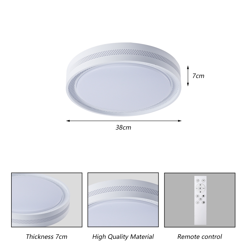 Brilagi - диммируемый потолочный светильник KREON LED/54W/230V 3000-6000K черный диаметр 38 см + пульт дистанционного управления
