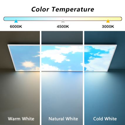 Brilagi - Светодиодный диммируемый потолочный светильник SLIMFRAME LED/80 Вт/230 В 120x60 см 3000-6000K серебристый/синий + пульт дистанционного управления