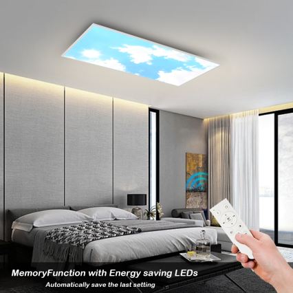 Brilagi - Светодиодный диммируемый потолочный светильник SLIMFRAME LED/80 Вт/230 В 120x60 см 3000-6000K серебристый/синий + пульт дистанционного управления