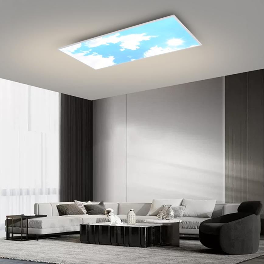 Brilagi - Светодиодный диммируемый потолочный светильник SLIMFRAME LED/80 Вт/230 В 120x60 см 3000-6000K серебристый/синий + пульт дистанционного управления