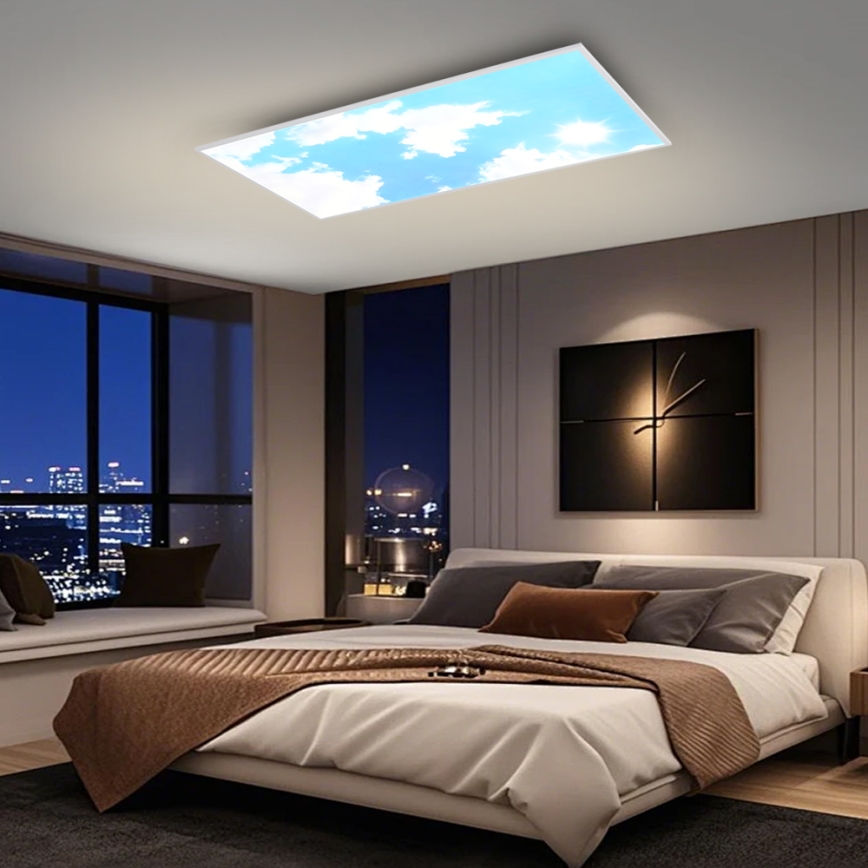 Brilagi - Светодиодный диммируемый потолочный светильник SLIMFRAME LED/80 Вт/230 В 120x60 см 3000-6000K серебристый/синий + пульт дистанционного управления