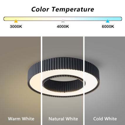 Brilagi - LED диммируемый потолочный светильник LUMIX LED/48W/230V 3000-6000K черный диаметр 50 см + пульт дистанционного управления