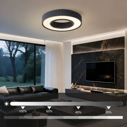 Brilagi - LED диммируемый потолочный светильник LUMIX LED/48W/230V 3000-6000K черный диаметр 50 см + пульт дистанционного управления