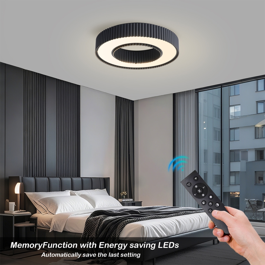Brilagi - LED диммируемый потолочный светильник LUMIX LED/48W/230V 3000-6000K черный диаметр 50 см + пульт дистанционного управления