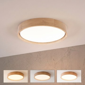 Brilagi - Диммируемый потолочный светильник MANAROLA REMOTE LED/24 Вт/230 В 3000-6500K диам. 41 см дуб + пульт дистанционного управления