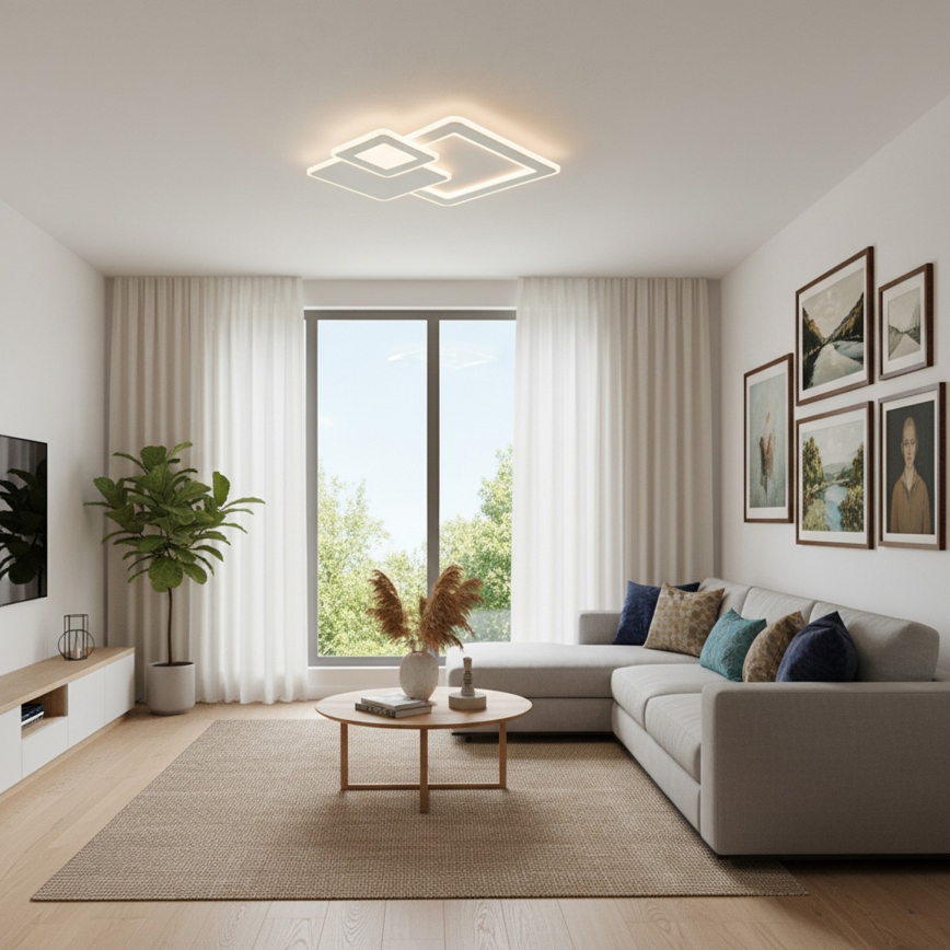 BRILAGI - Диммируемый LED потолочный светильник MODERN LED/93 Вт/230 В 3000-6000 К 48,5x48,5 см + дистанционное управление