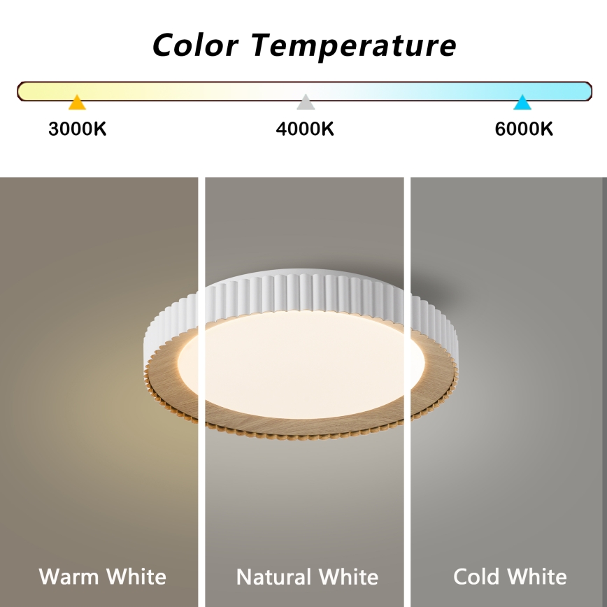 Brilagi - диммируемый потолочный светильник NEXO LED/48 Вт/230 В/3000–6000 К белый Ø 43 см + пульт дистанционного управления