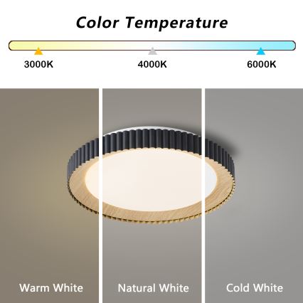 Brilagi - LED диммируемый потолочный светильник NEXO LED/48W/230V 3000-6000K черный диам. 43 cm + пульт дистанционного управления
