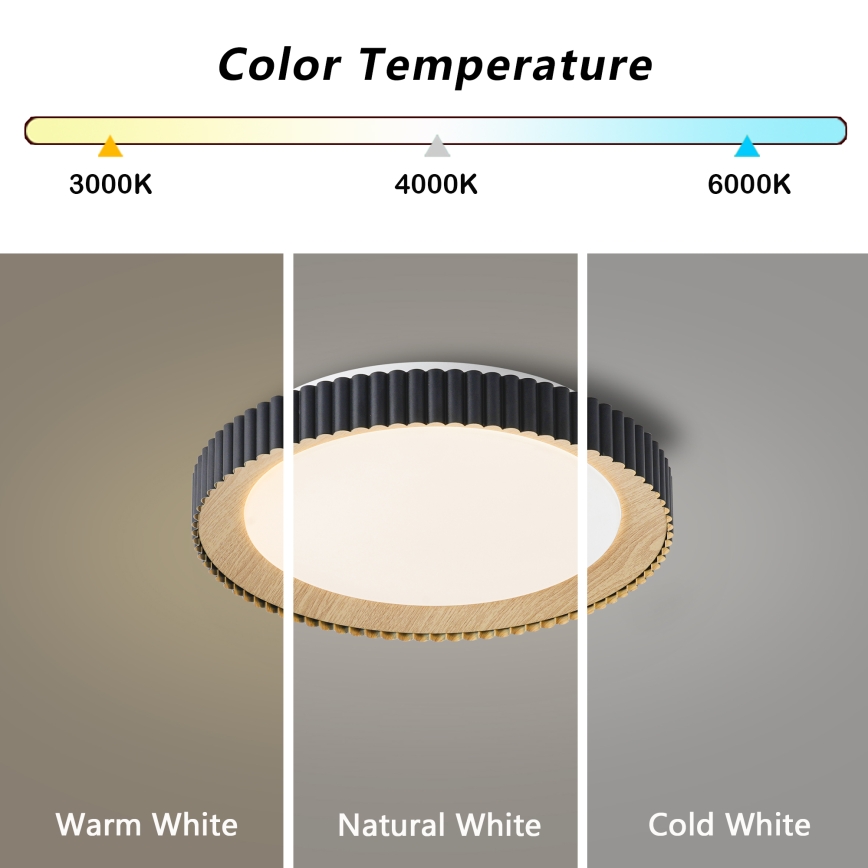 Brilagi - LED диммируемый потолочный светильник NEXO LED/48W/230V 3000-6000K черный диам. 43 cm + пульт дистанционного управления