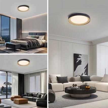 Brilagi - LED диммируемый потолочный светильник NEXO LED/48W/230V 3000-6000K черный диам. 43 cm + пульт дистанционного управления