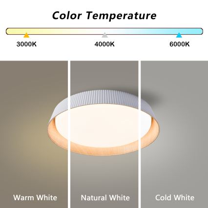 Brilagi - LED диммируемый потолочный светильник ORINO LED/54 Вт/230 В 3000–6000K белый, диаметр 43 см + пульт дистанционного управления