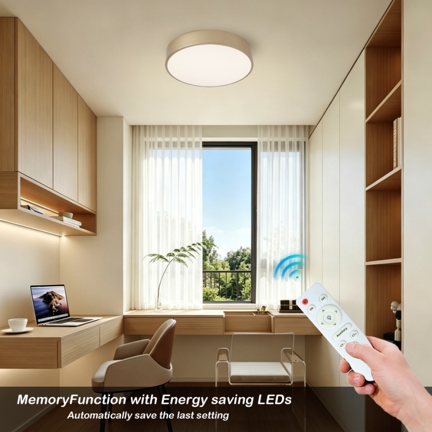 BRILAGI - диммируемый потолочный светильник POOL LED/36W/230V 3000-6000K диаметр 30 см, золотой + пульт дистанционного управления