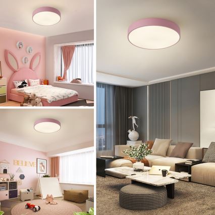 Brilagi - Светодиодный диммируемый потолочный светильник POOL LED/48W/230V 3000-6000K Ø 40 см розовый + пульт дистанционного управления