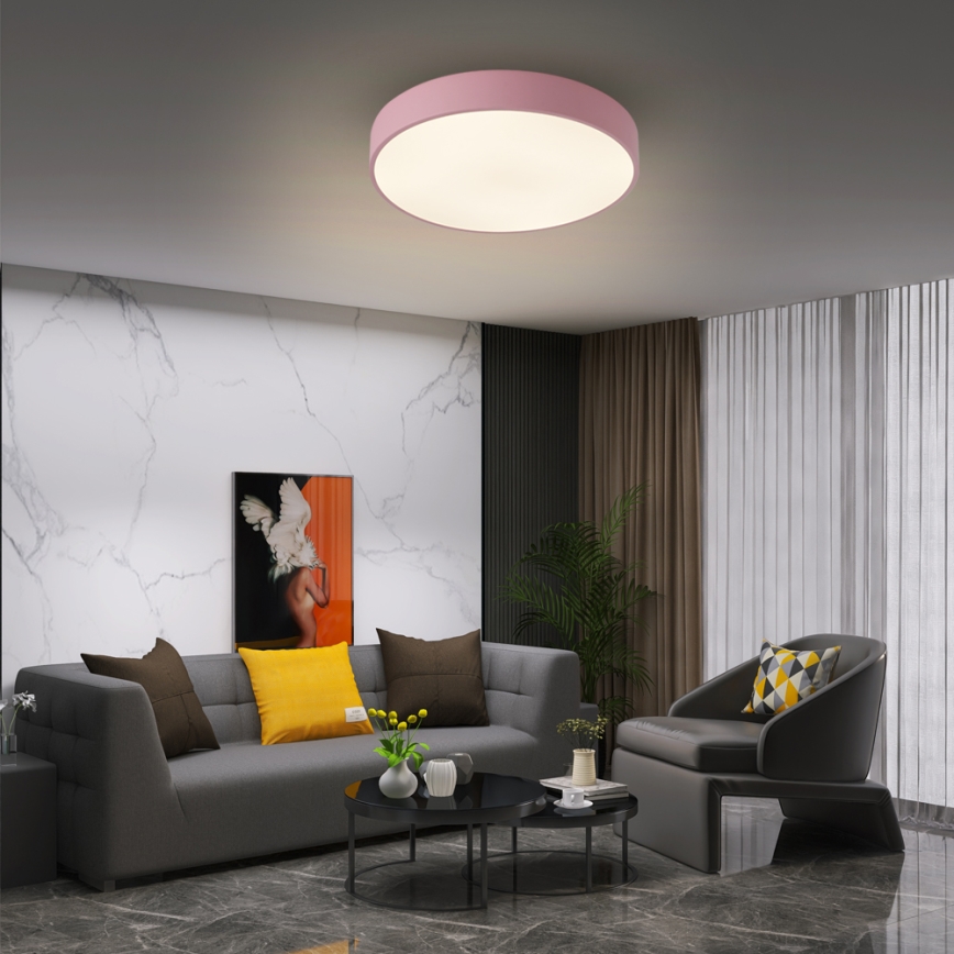 Brilagi - Светодиодный диммируемый потолочный светильник POOL LED/48W/230V 3000-6000K Ø 40 см розовый + пульт дистанционного управления