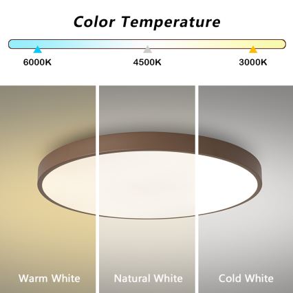 Brilagi - диммируемый потолочный светильник POOL LED/60W/230V 3000-6000K pr. 60 cm коричневый + пульт дистанционного управления