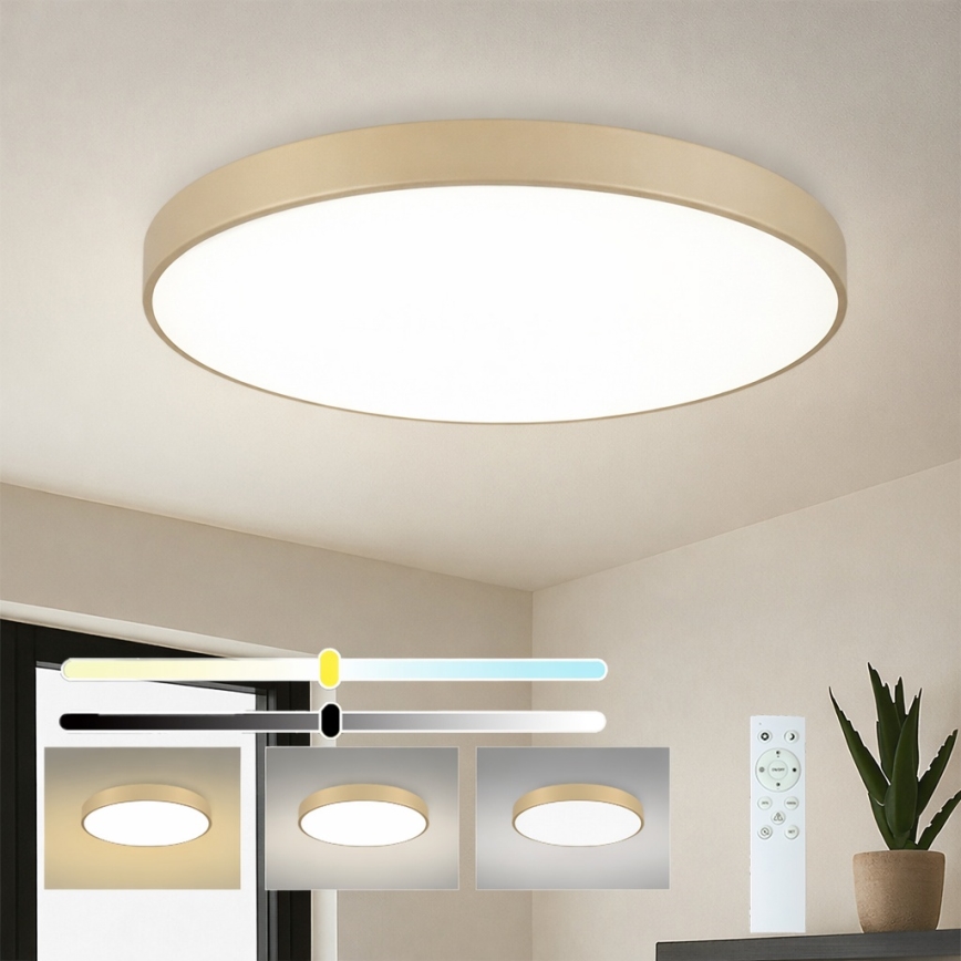 Brilagi - Диммируемый потолочный светильник POOL SMART LED/100W/230V 3000–6000K 80 см бежевый Wi-Fi Tuya + пульт дистанционного управления