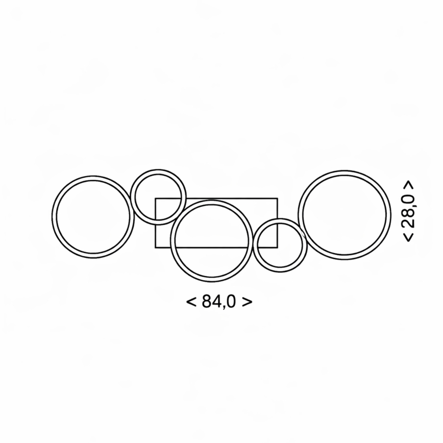 Brilagi - диммируемый потолочный светильник RINGO LED/34 Вт/230 В 3000–6000 К 28×84 см чёрный + пульт дистанционного управления