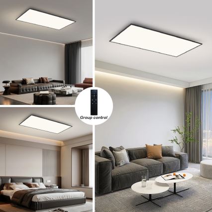 Brilagi - LED диммируемый потолочный светильник SLIMFRAME LED/80 Вт/230 В 120x60 см 3000-6000К черный + пульт дистанционного управления