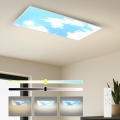 Brilagi - Диммируемый потолочный светильник SLIMFRAME SKY LED/80W/230V 120x60 см 3000-6000K серебристый/синий + пульт дистанционного управления
