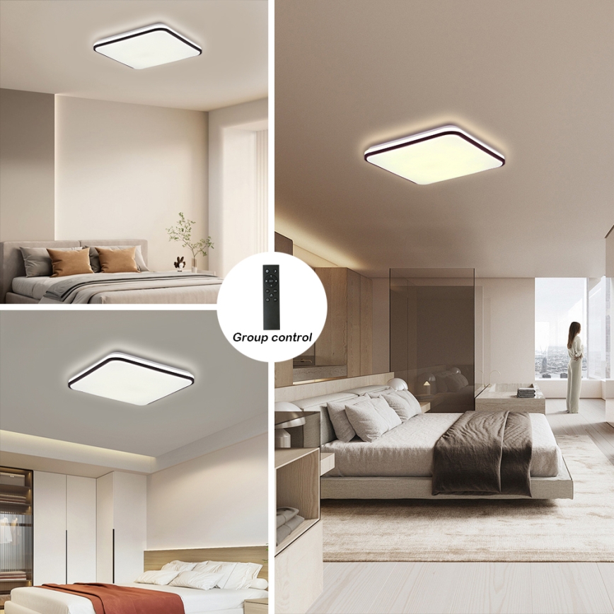 Brilagi - Умный диммируемый потолочный светильник LED/24 Вт/230 В 43x43 см 3000-6000 К Wi-Fi Tuya Beacon + пульт дистанционного управления