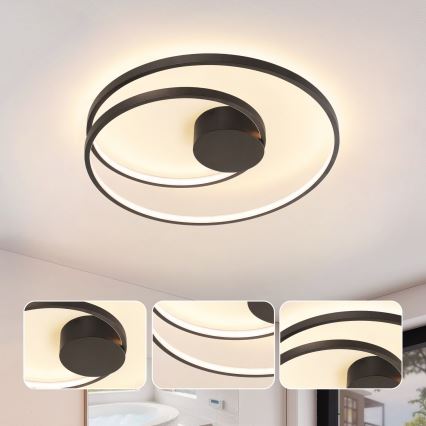 Brilagi - Диммируемый потолочный светильник TWISTER LED/48W/230V 3000-6000K диаметр 50 см чёрный + пульт дистанционного управления