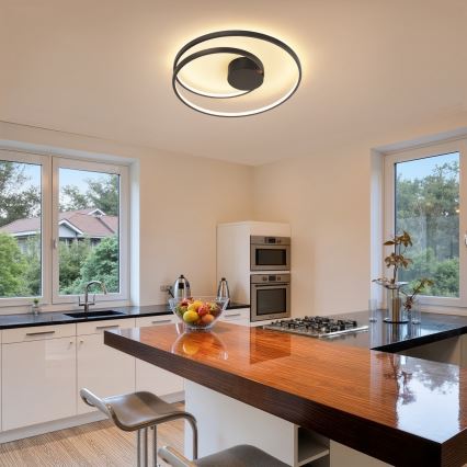 Brilagi - Диммируемый потолочный светильник TWISTER LED/48W/230V 3000-6000K диаметр 50 см чёрный + пульт дистанционного управления