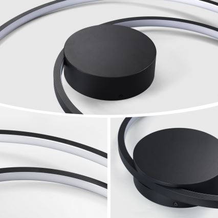 Brilagi - Диммируемый потолочный светильник TWISTER LED/48W/230V 3000-6000K диаметр 50 см чёрный + пульт дистанционного управления