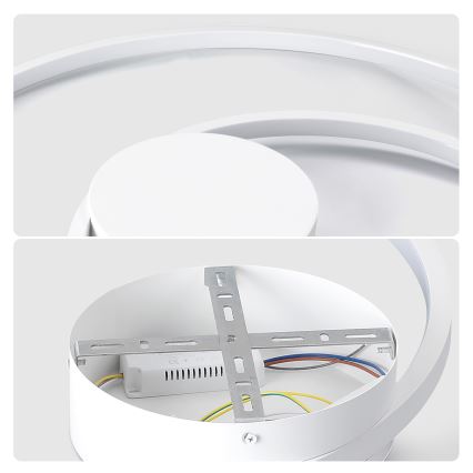 Brilagi - диммируемый LED потолочный светильник TWISTER, 48 Вт, 230 В, 3000–6000 К, диаметр 50 см, белый, с пультом дистанционного управления