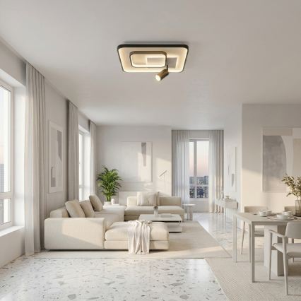 BRILAGI - диммируемый LED потолочный светильник UNITY LED/75W/230V + 1xGU10/3W 3000-6000K 50x50 см белый/черный + дистанционное управление