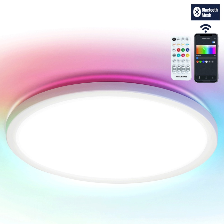 Brilagi - диммируемый потолочный светильник VIBE LED RGBW/24W/230V 3000-6500K Ø 26 см, белый, с пультом дистанционного управления
