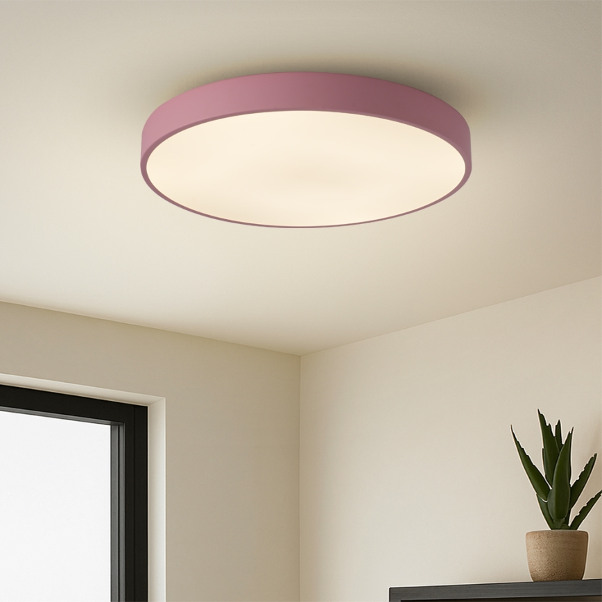 Brilagi - LED диммируемый потолочный светильник POOL LED/60W/230V 3000-6000K Ø 50 см розовый + пульт дистанционного управления