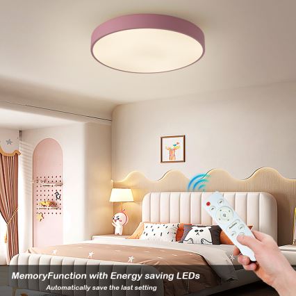 Brilagi - LED диммируемый потолочный светильник POOL LED/60W/230V 3000-6000K Ø 50 см розовый + пульт дистанционного управления