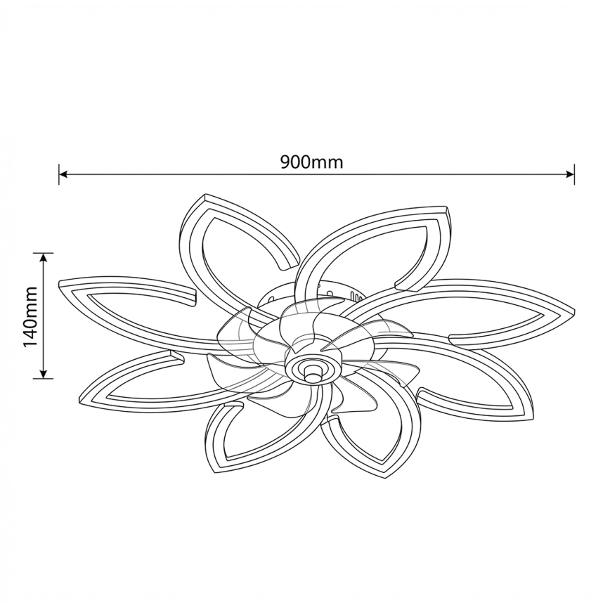 Brilagi - Диммируемый светодиодный потолочный вентилятор LED/43W/230V, диаметр 90 см, золотой + пульт дистанционного управления