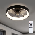 Brilagi - Диммируемый потолочный вентилятор с LED-подсветкой LED/34W/230V, диаметр 50 см, чёрный + пульт дистанционного управления