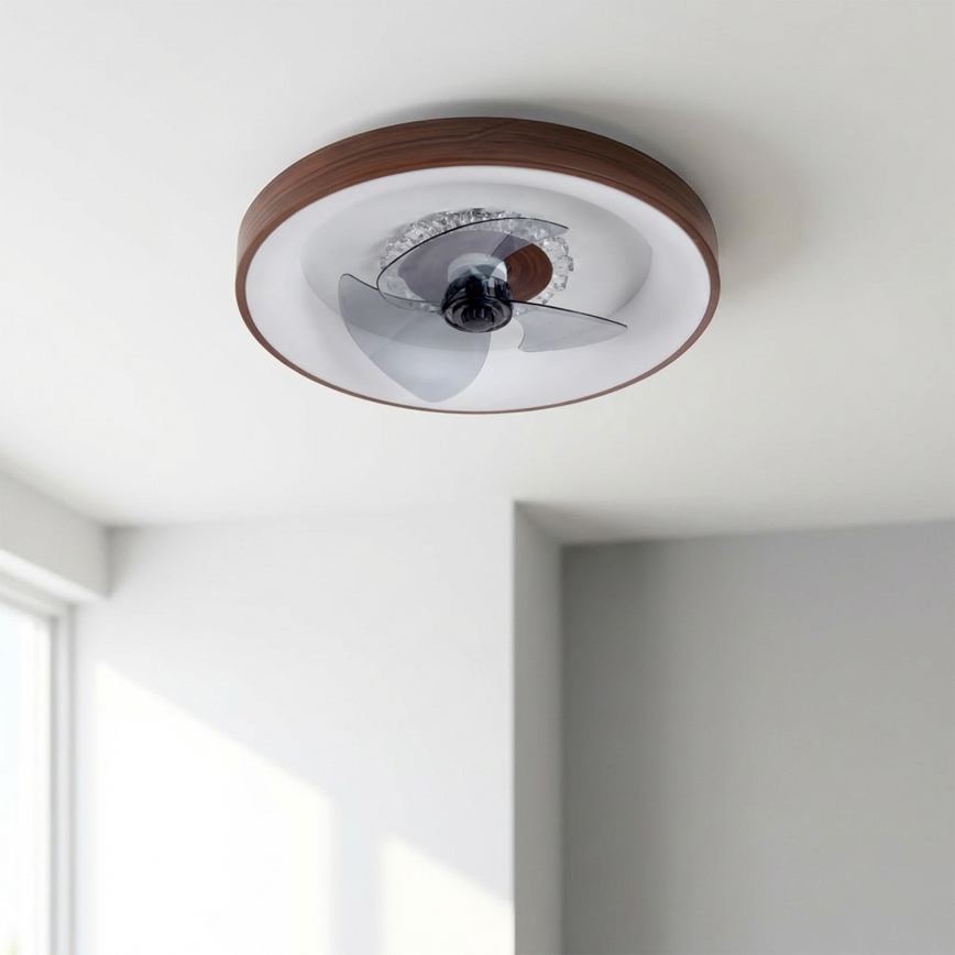 Brilagi - LED диммируемый потолочный вентилятор LED/34W/230V диам. 46 см коричневый + пульт дистанционного управления