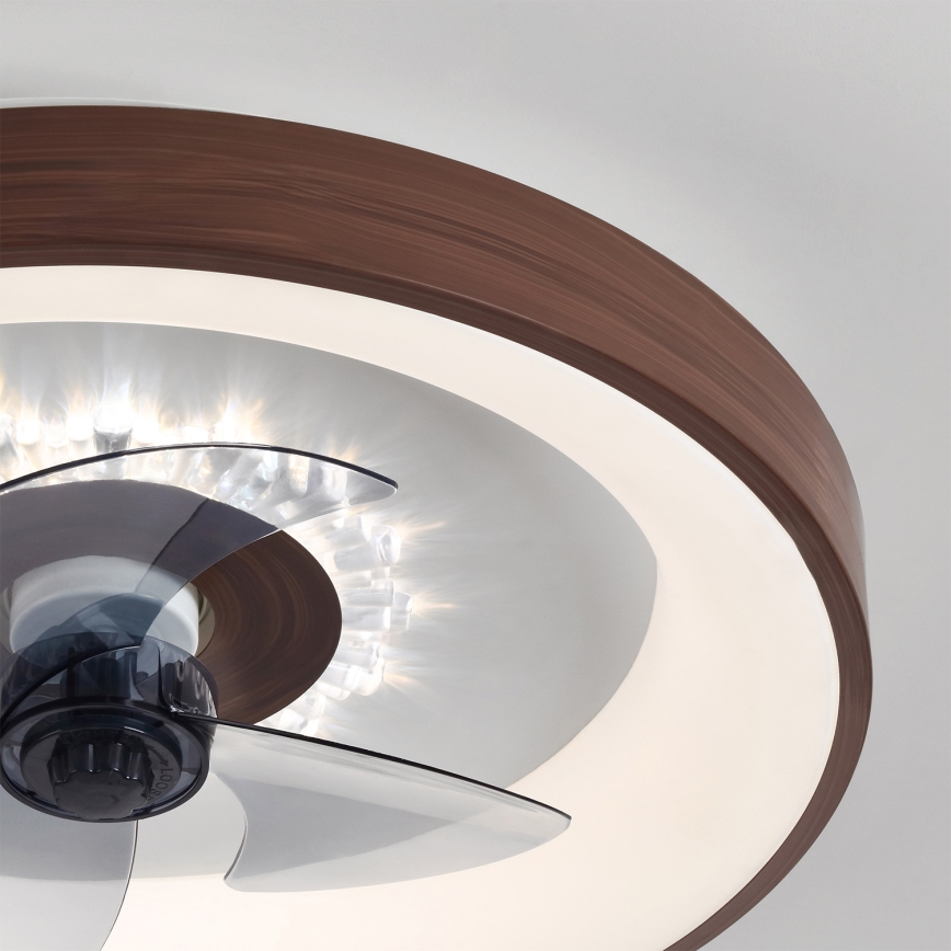 Brilagi - LED диммируемый потолочный вентилятор LED/34W/230V диам. 46 см коричневый + пульт дистанционного управления
